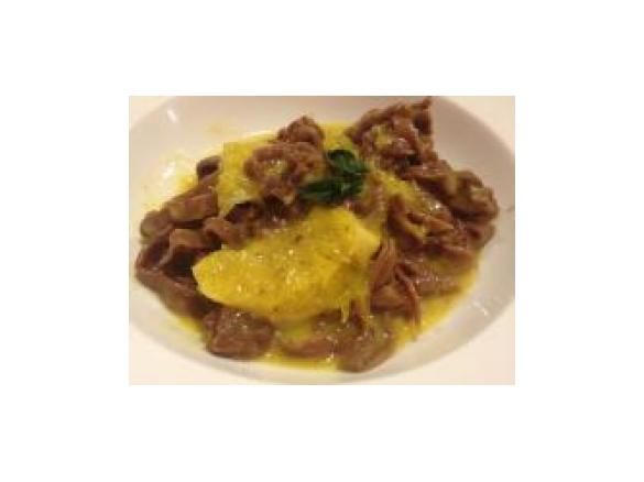 Chocolate pasta with Orange liqueur sauce