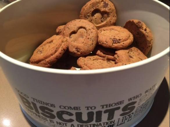 Chocolate, chia & ginger cookies