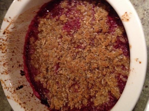 Fructose Friendly Rhubarb and Raspberry Crumble
