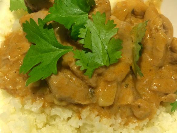 Butter Chicken with Cauliflower Rice-Pete Evans converted recipe 