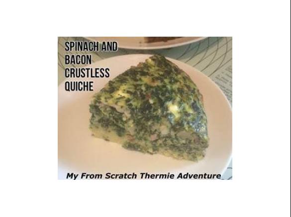 Spinach, Feta and Bacon Crustless Quiche