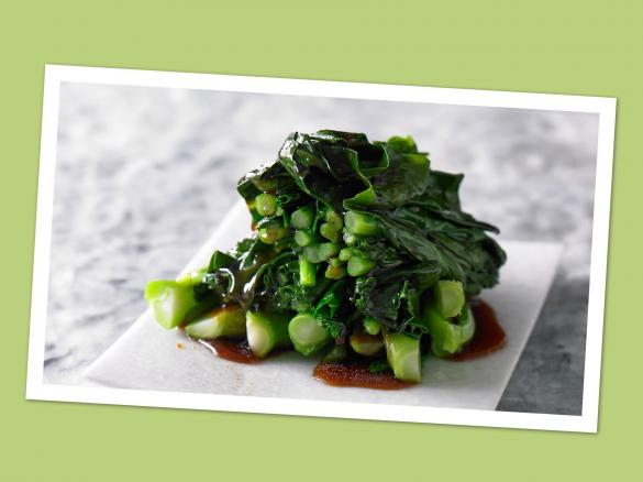 Steamed Asian greens with a Honey, Soy and ginger sauce