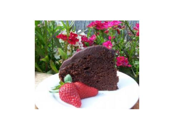 Double Choc Chip Cake with Fudge Frosting