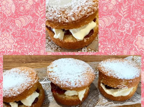 Jam and cream tea cakes