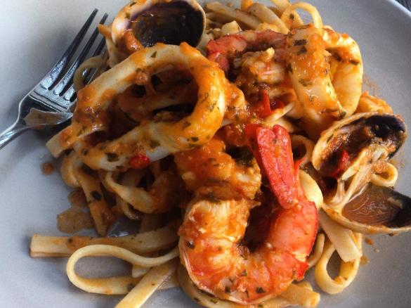 Seafood Pasta with tomato & chilli