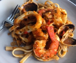 Seafood Pasta with tomato & chilli