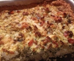 Chicken, spinach and feta quiche with a quinoa and parmesan crust