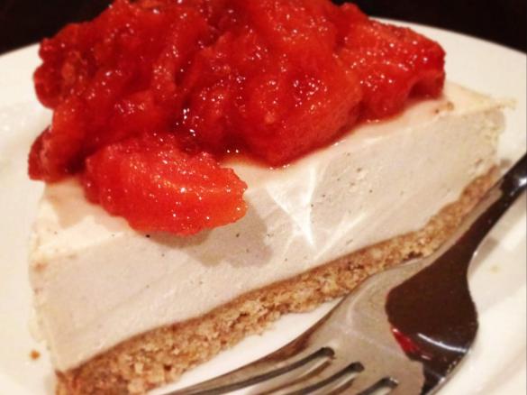 Cashew Cream Pie with Poached Quince