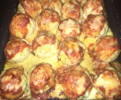 Chicken Parma Balls with Mozarella centre