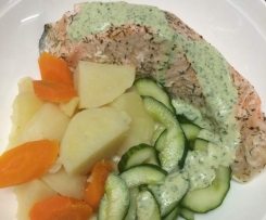 Salmon Steaks with Cucumber and Spiced Yoghurt - ThermoFun