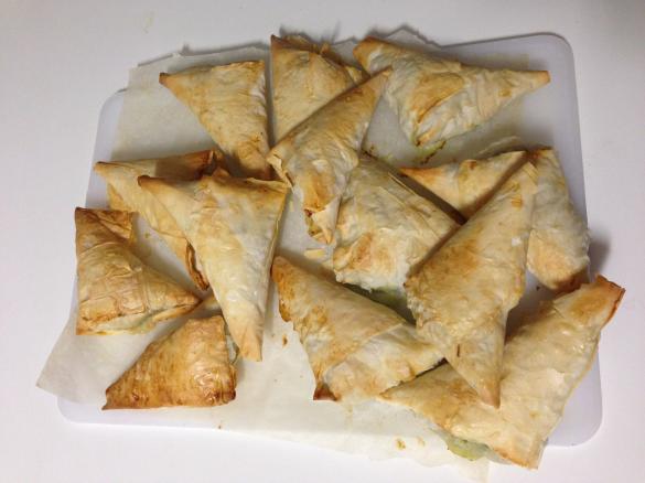 Spinach and feta  triangles