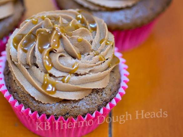 Chocolate Mars Bar Cupcakes (with peanut butter icing and salted caramel)