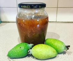 Feijoa Jam with Vanilla, Ginger and Cardamon.