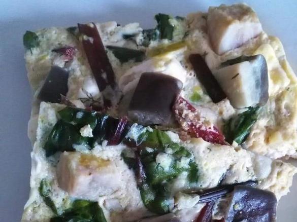 Eggplant and beetroot leaves frittata