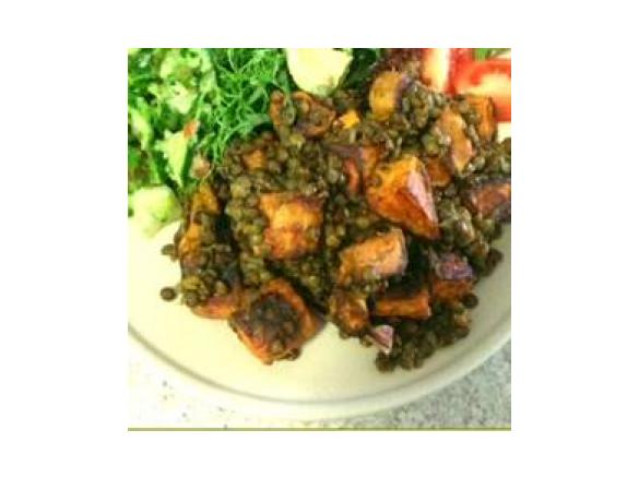 puy lentil and roasted sweet potato salad