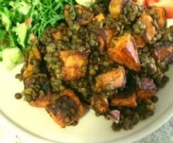 puy lentil and roasted sweet potato salad
