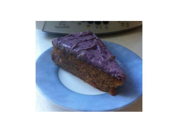 Carrot Cake with Blueberry Cream Cheese Icing