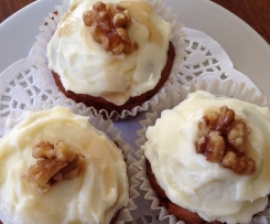Sweet Potato, Cinnamon & Caramelised Walnut Muffins with Cream Cheese Icing