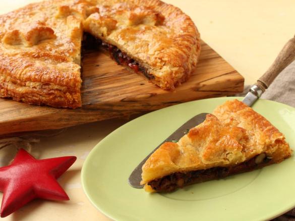 Red capsicum pithivier with parmesan pastry