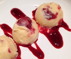 white chocolate & raspberry swirl ice-cream