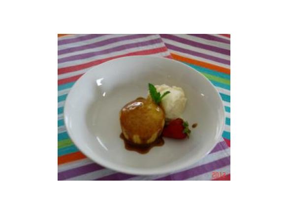 Golden Puddings with Butterscotch Sauce