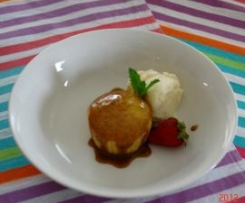 Golden Puddings with Butterscotch Sauce