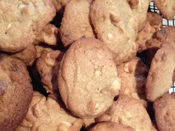 White choc chip and Macadamia cookies