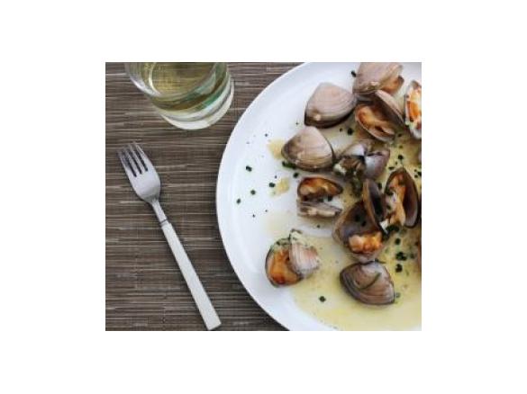 Clams with cider and chive cream