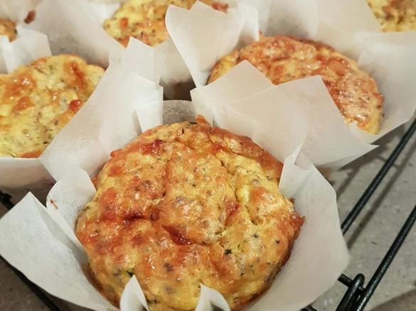 Ham Cheese and Corn Muffins with Chia