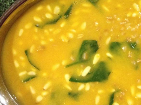 Pumpkin, Spinach and Pine Nut Spelt Grain Risotto