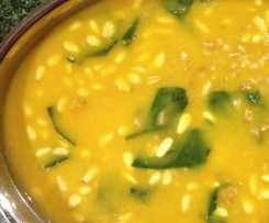 Pumpkin, Spinach and Pine Nut Spelt Grain Risotto