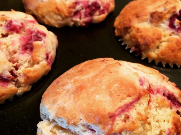 Raspberry and White Chocolate Muffins 