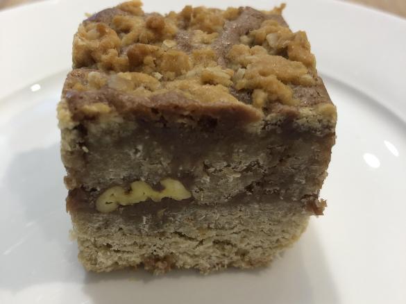 Chocolate, pecan and oat slice