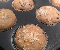 Banana Chocolate Muffin with pumpkin seed top with shredded coconut