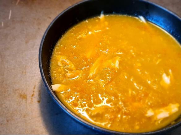 Fresh Veg and Chicken Soup with Steamed Chicken