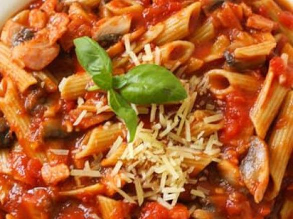 Bacon and mushroom pasta