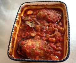 Greek baked eggplant with lamb