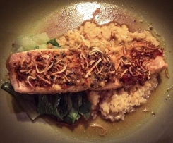 Asian Salmon with Coconut Brown Rice (Gluten and Dairy Free)