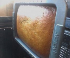 Egg Free Banana cake with hot caramel sauce