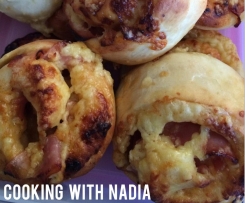 Nadias' Sweet Chilli, Ham and Cheese Scrolls