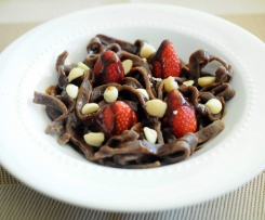 Chocolate Tagliatelle with Choc Hazelnut Sauce