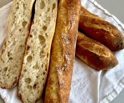 Baguettes with open crumb