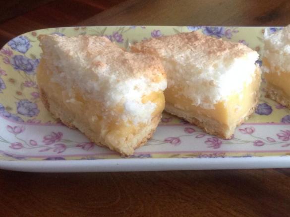 Lemon and Coconut Meringue Slice