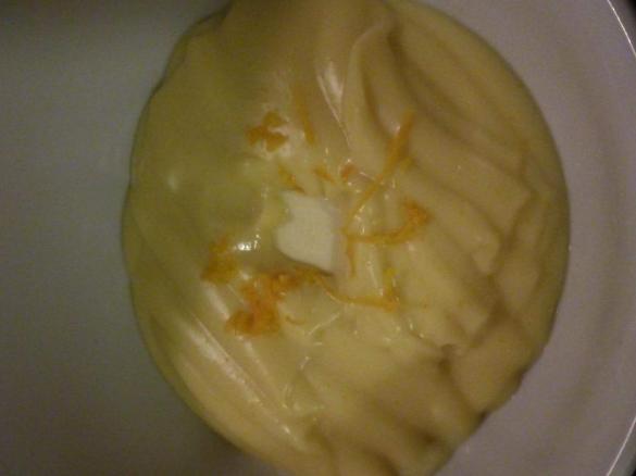 White chocolate and orange custard