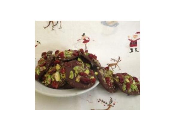 Pistachio and Cranberry Chocolate Rounds