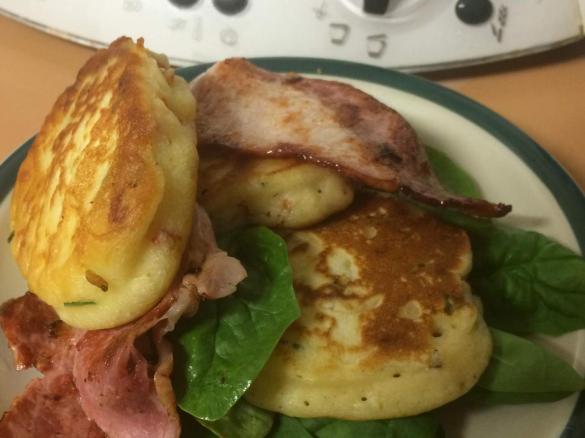 Ricotta Fritters with Crisp Bacon