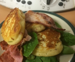 Ricotta Fritters with Crisp Bacon