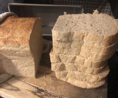 Light and high wholemeal bread, loaf or rolls