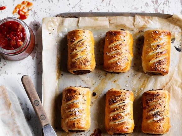 Lamb, Eggplant, Haloumi Sausage Rolls