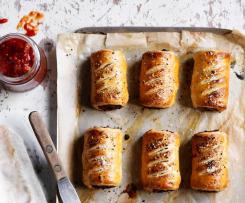 Lamb, Eggplant, Haloumi Sausage Rolls